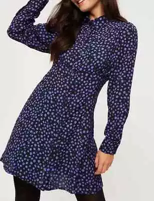 £14.95 • Buy Dorothy P3rkins Ladies Blue Spot Shirt Mini Dress Petite Fit New (321) Sale