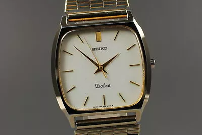 [Exc+5] Vintage Seiko Dolce 7741-5100 Gold Square Men's Quartz Watch From JAPAN • $149.90