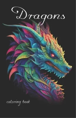 Mel Petersen Fantasy Dragon Coloring Book For Adults With Black Back (Paperback) • $12.95