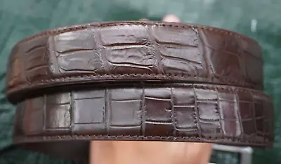 Brown Genuine Alligator Crocodile Belly Leather Skin Men's Belt #J8 • $64