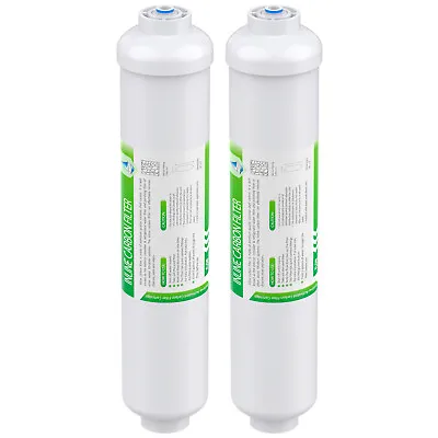 2 Pack 10 X2  T33 Inline Post Carbon Water Filter Cartridges 1/4  Quick Connect • $24.99