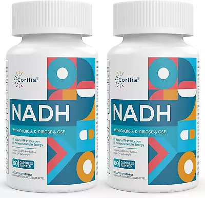 NADH 50Mg + Coq10 200Mg + D-Ribose 150Mg Supplement Enhance NAD+ Supplement For • $37.09