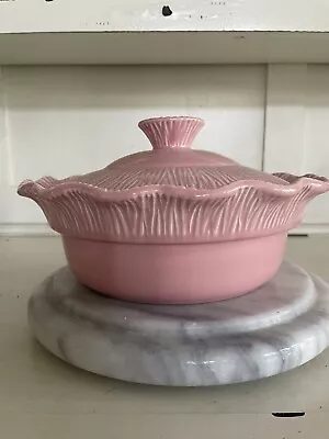 Miramar Of California Pottery Pink Casserole D Ish With Lid • $25