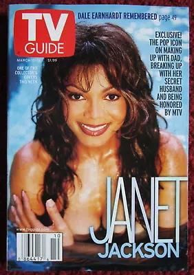 TV Guide Magazine March 10 2001 ~ JANET JACKSON Music Icon Blue Cover No Label • $8.99