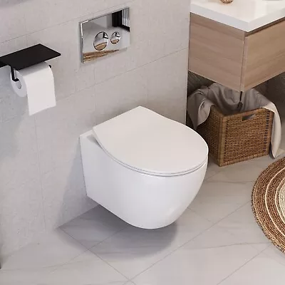 DeerValley Wall-Mounted 1-Piece 1.1/1.6 GPF Dual Flush Elongated Toilet In White • $199