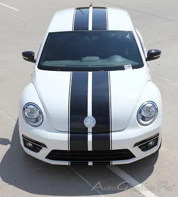 2012-2019 Volkswagen Beetle Hood Roof Trunk Vinyl Graphic Decals Racing Stripes • $188.98