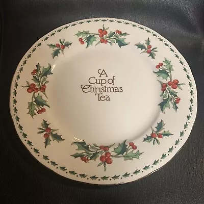 A Cup Of Christmas Tea Dinner Plate Bone China Excellent  10.5 Hegg (Bin 21) • $39.99