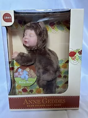 Anne Geddes 579104 Brown Baby Bear Baby Doll 9 Inch Soft Bean Filled Body BNIB • £20.99