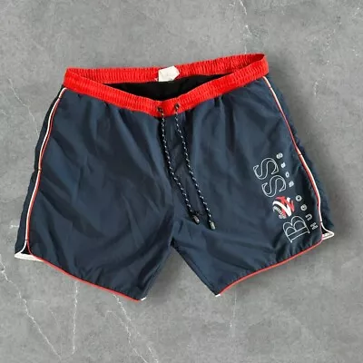 Vintage Hugo Boss Swim Shorts Mens Medium Trunks Black Board Short Casual • $7.99