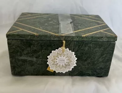 Green Marble Trinket Box With Lid Storage Beauty Jewelry Box • $23