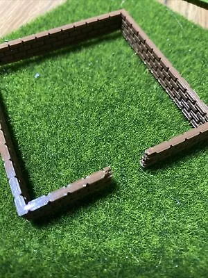 BROWN  Brick COMPLETE GARDEN WALL SET N GAUGE SCALE 3D PRINTED • £4.38