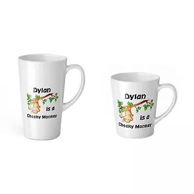 Personalised (Any Name) Is A Cheeky Monkey Novelty Gift Latte Mug - Variation • £9.99
