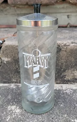 Vintage Fluted Barbershop Salon MARVY Mar-V-Cide 25oz Disinfectant Jar • $29