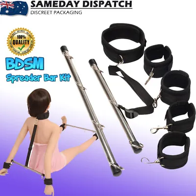 BDSM Spreader Bar Ankle Handcuffs Fetish Restraint Bondage Kit Leg Open Sex Toy • $39.99
