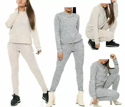 Women's Ladies 2 Piece Loungewear Suit Ribbed Tracksuit Jog Suit Set UK 8-22 • $124.50