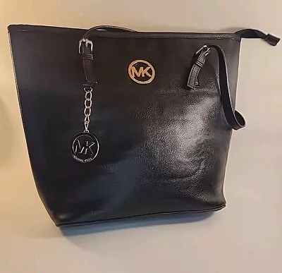 Michael Kors Carry All Jet Travel Tote Handbag - Black Pre Loved Worn With Flaws • $39.99