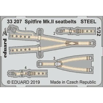 Eduard 33207 Spitfire Mk.II Seatbelts STEEL For Revell 1/32 • £8.15