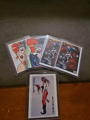 Harley Quinn Sketch Card Lot With Extra Joker. 2 Sketches 2 Photos And 1 Joker • $64.54