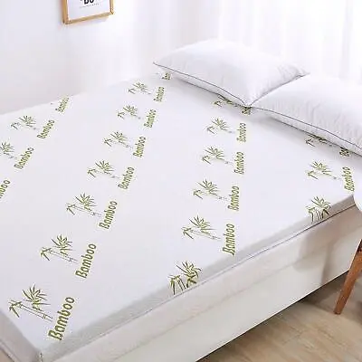 Quality Bamboo Memory Foam Mattress Topper UK Size Available Single Double King • £46.99