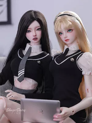 1/3 BJD Doll Twins Girl Ball Jonted Dolls Female Resin Body Face Up Clothes Hair • $219.99