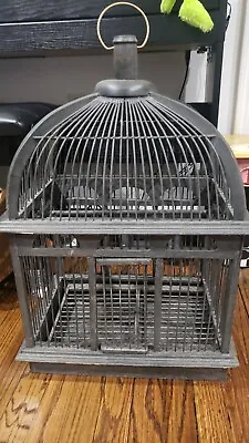 Vintage Large Black Victorian Style Wooden Birdcage • $200