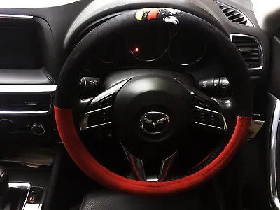 Mickey Mouse Disney Car Truck Steering Wheel Cover RedBlack Fabric #C • $29.99