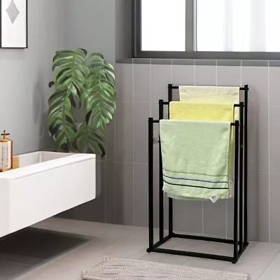 Free Standing Towel Rack 3 Tiers Rail Bathroom Shower Drying Bar Shelf Dryer • $55.85
