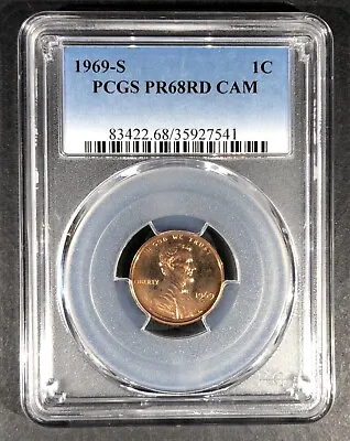 $21 • Buy 1969-S Proof Lincoln Memorial Cent PCGS PR-68 RD CAM, Buy 3 Items, Get $5 Off!!