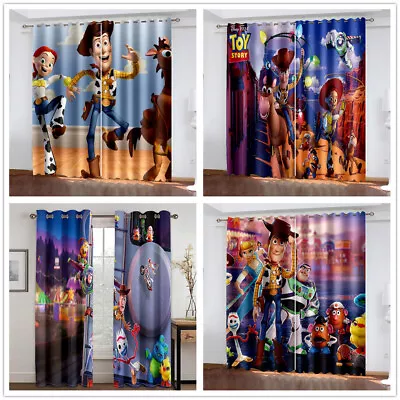 Kids Toy Story Curtains Baby Boys Bedroom Blackout Curtains Ring Top Eyelet Gift • £31.20