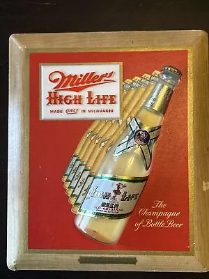 Original 1951 Miller High Life Beer Bottle 3-D Advertising Sign 11 X 13 RARE • $149