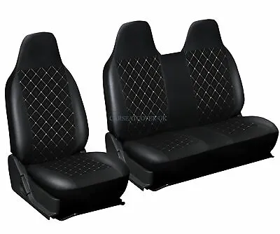 For FORD TRANSIT CUSTOM  Heavy Duty Diamond Quilted Leatherette Van Seat Covers • £35.99