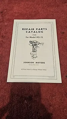 Vintage Johnson Outboard Boat Motor  Parts Catalog 1941-50 Johnson PO-15 22HP • $20