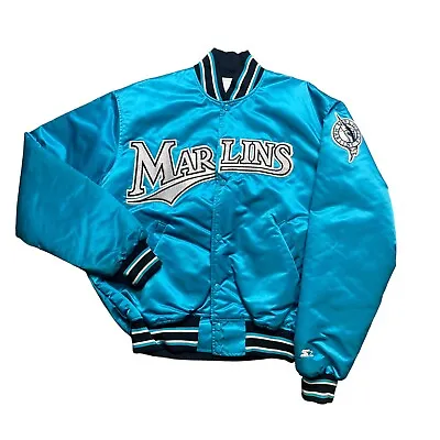 Florida Marlins Vintage Starter MLB Satin Diamond Collection Jacket Adult Size L • $250