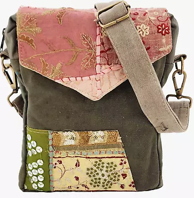 Recycled Military Tent W/Vintage Fabric Crossbody • $30