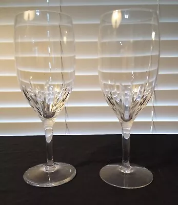 Set Of Two Lenox Cut Crystal Starfire Allegro Shape 8-3/8  Iced Tea Goblets • $22.99