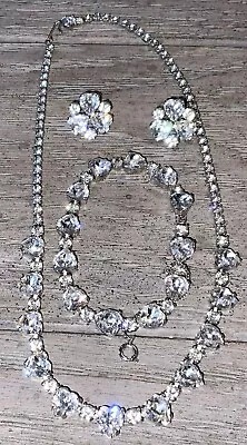 Vtg B David Jewelry Set W TAGS Heart Shape Rhinestones Anniversary Wedding Gift! • $50