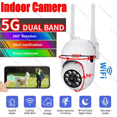 Home Security Camera WiFi 2.4G/ 5G Motion Activated Color Night Vision PTZ 1080P • $20.91