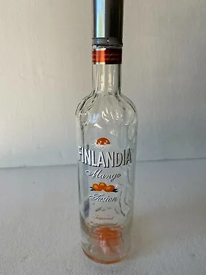 1 Empty Finlandia Mango Fusion Vodka Bottle 750ml Ice Design W/cap Orange • £14.41