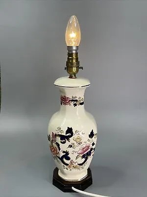 Masons Ironstone Vase Table Lamp Blue Mandalay Porcelain Ceramic PAT Tested • £75