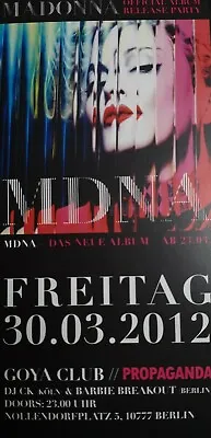 Madonna MDNA Launch German Promo Rare Flyer • £2