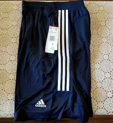 NEW Men's Adidas Aeroready Shorts Navy Blue Athletic Shorts Zip Pockets MEDIUM • $21.99