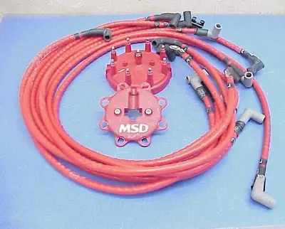 8 Hamner Ignition Spark Plug Wires With 45° Boots & MSD Cap D3 • $50