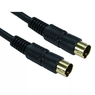 7.5m LONG SVHS S-Video Cable Lead 4Pin Mini Din Male To M TV DVD PC GOLD • £4.29