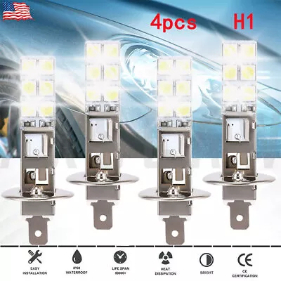 4x H1 LED Headlight Bulbs Conversion Kit High Low Beam Super Bright 6500K White • $10.27