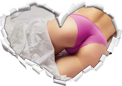 Beautiful Po In Bed - 3D Look Heart Wall Tattoo Sticker • £17.31