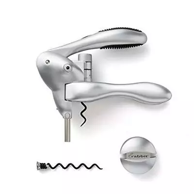 Rabbit Original Lever Corkscrew Wine Opener With Foil Cutter And Extra Spiral • $47.19