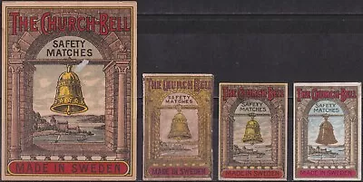 Old Matchbox Labels Sweden The Church Bell PACKET & BOX SIZE • $3.49