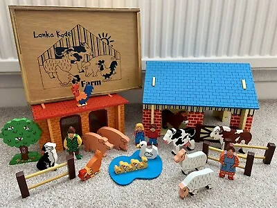 Lanka Kade Wooden Farm Play Set In Box - Farm House Pen Animals And Figures. • £44.99