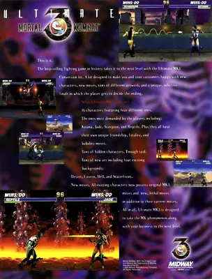 Ultimate Mortal Kombat 3 Arcade Game Flyer 1995 UNUSED Video MK3 Retro Fighting • $23.80