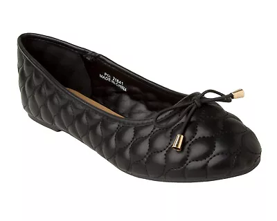 Ladies Black Ballerina Slip On Comfy Casual Shoes Work Office Ballet Pumps Size • £14.95